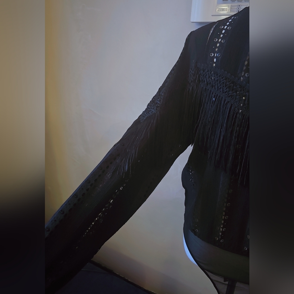 Black Fringe Bodysuit - Picture 3 of 6